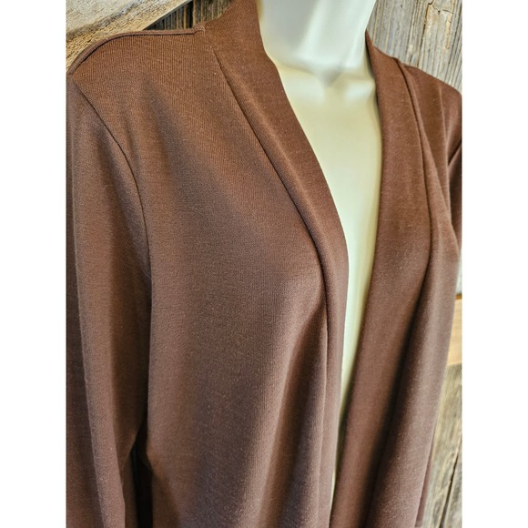 NWOT D&CO brown open front tunic cardigan sweater size S - Picture 2 of 7